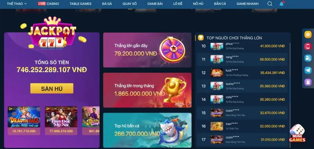 Giao diện nền tảng alo789 login với đa dạng trò chơi